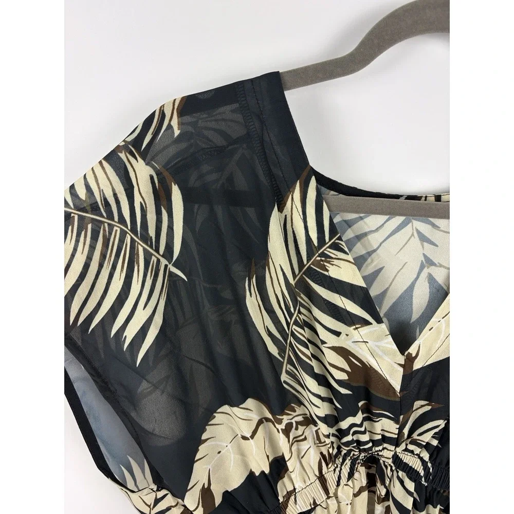 Cupshe Tropical Palm Cover Up Dress Medium NWT Leaf Beach Resort Swim Coverup